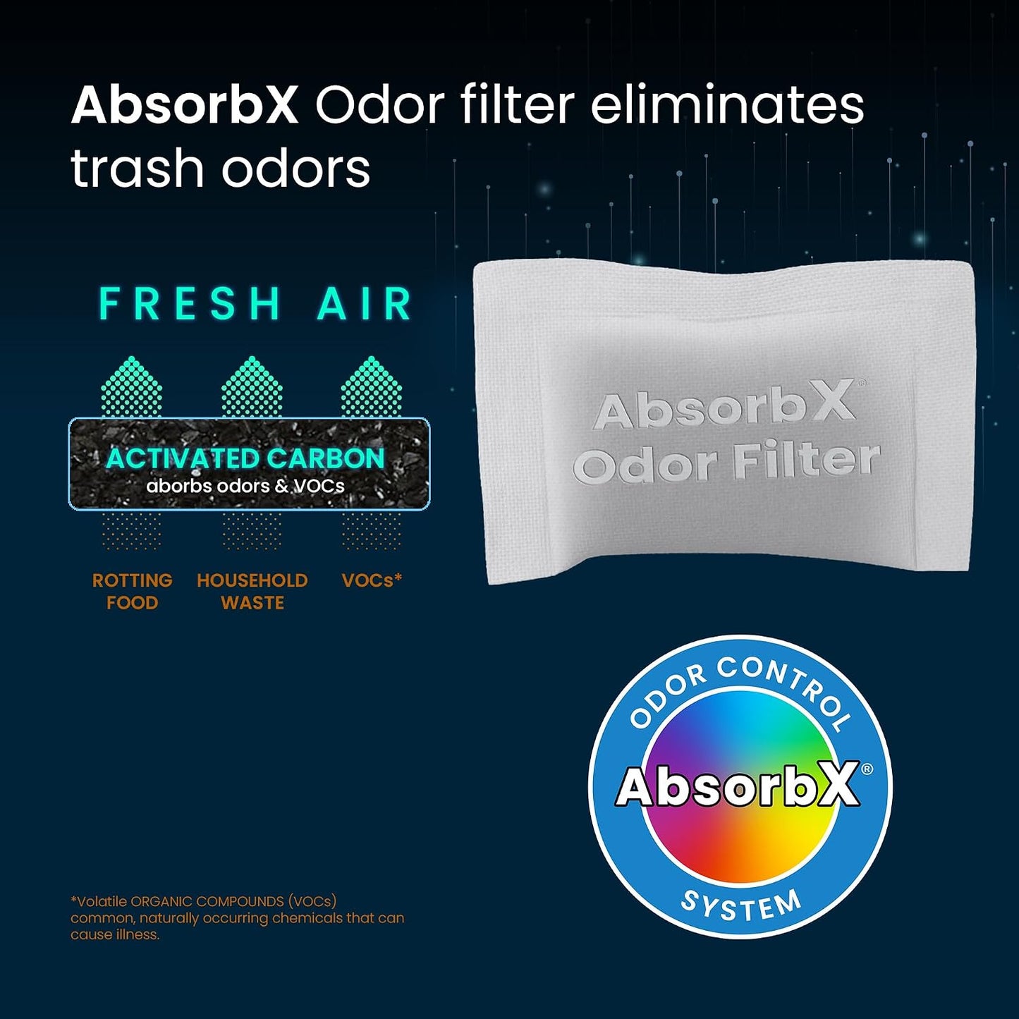 Filtros de olor para cubos de basura pack 4 carbón activado