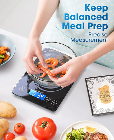 Báscula cocina digital gramos oz 22lb/10kg vidrio templado