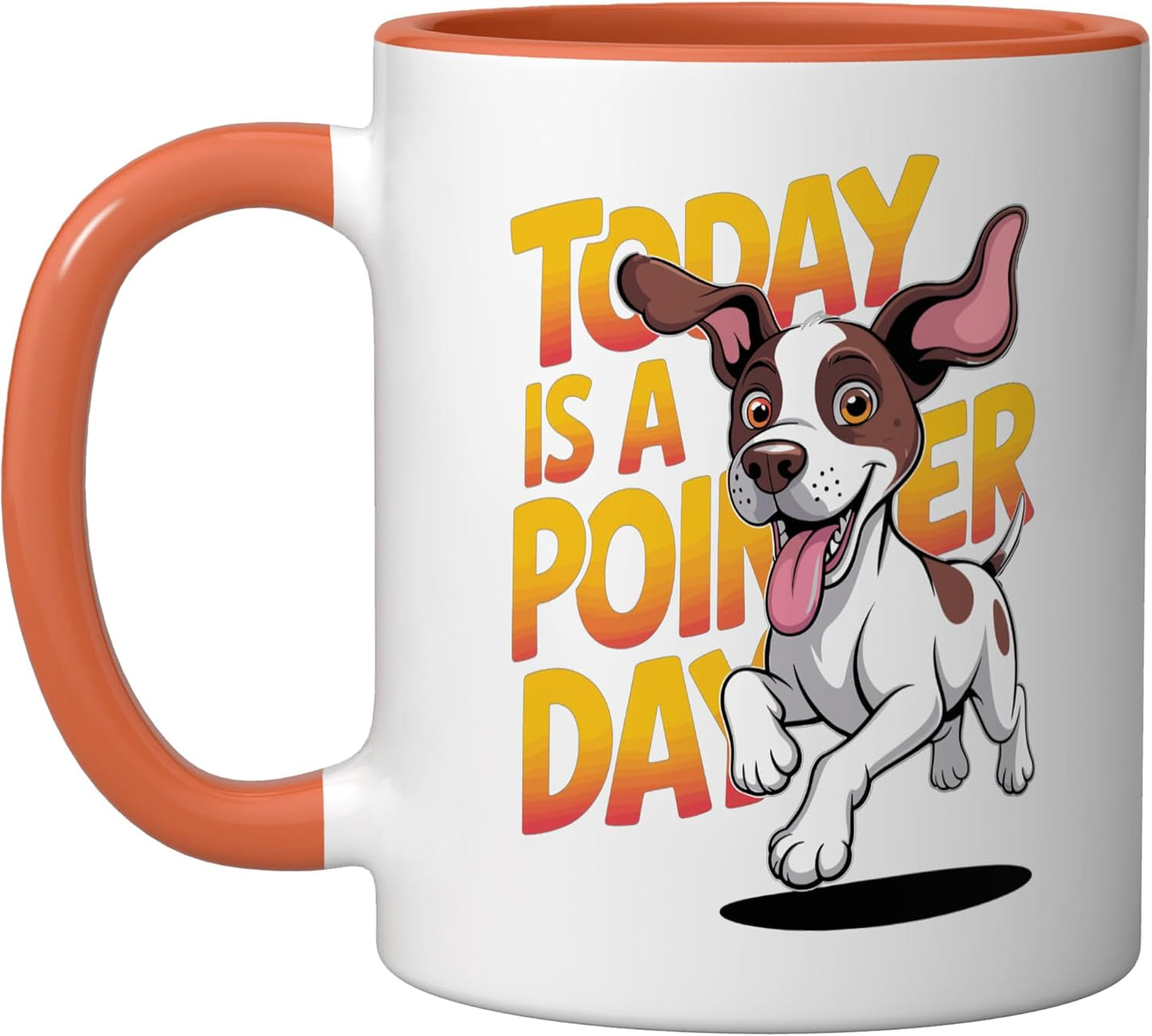 Taza Cerámica Perro Pointer Día Cartel Orange/Blanco