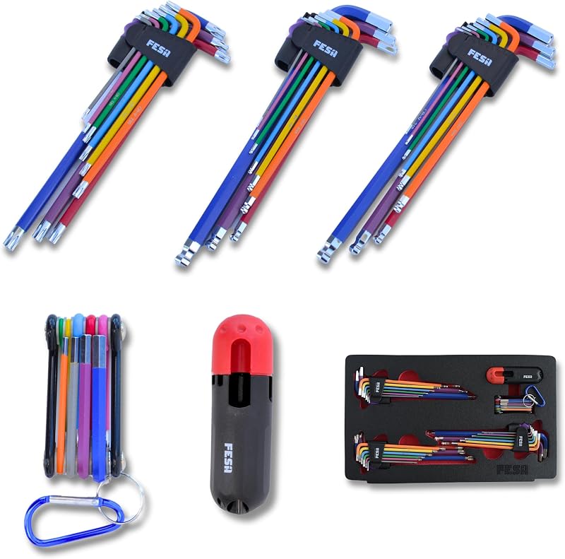 Set llaves hex jumbo 29 pzas con llaves Torx y metricas
