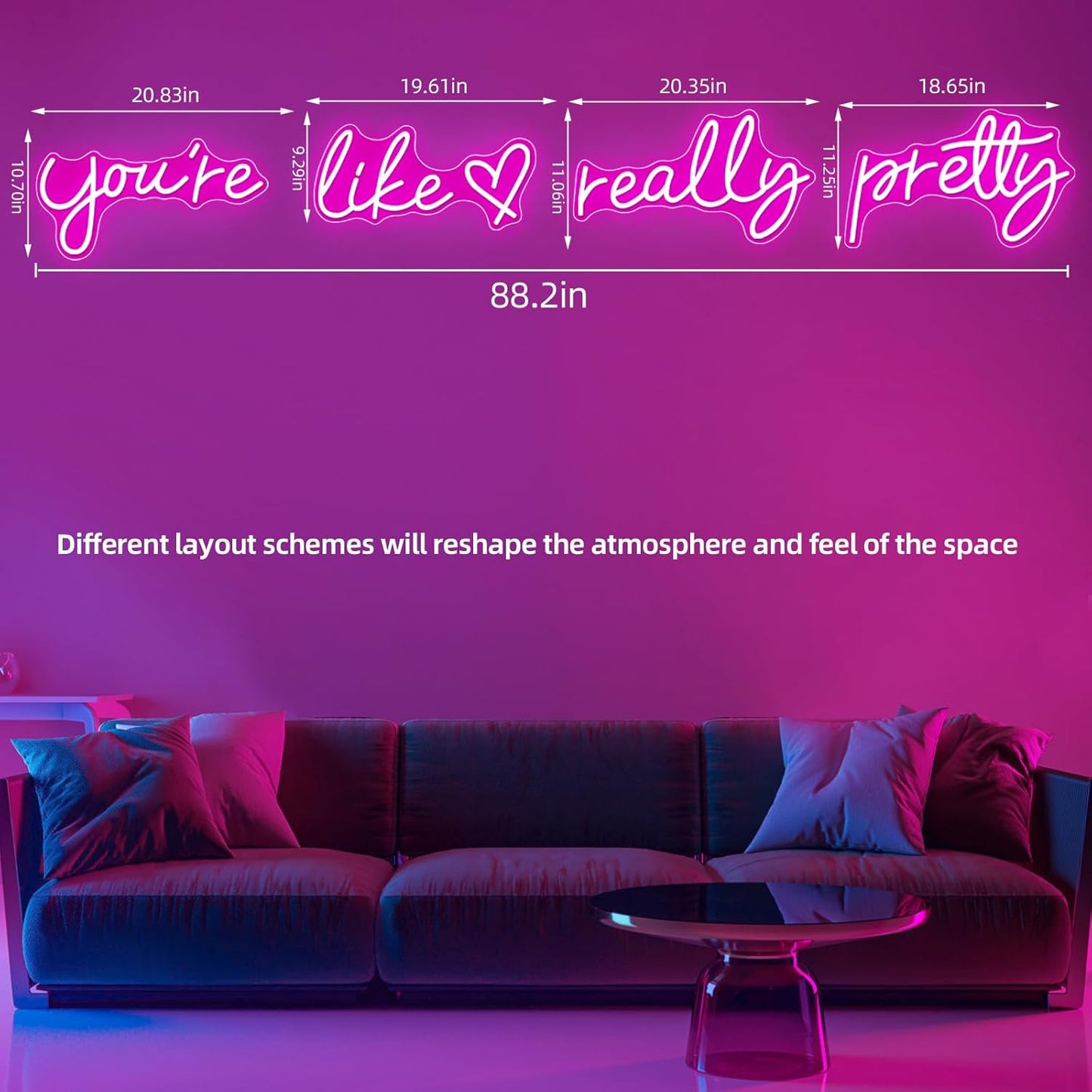 Letrero neón LED You're Like Really Pretty para decoración