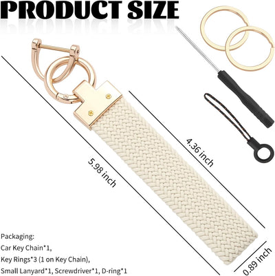 Cadena llave coche con anillo D estilizada