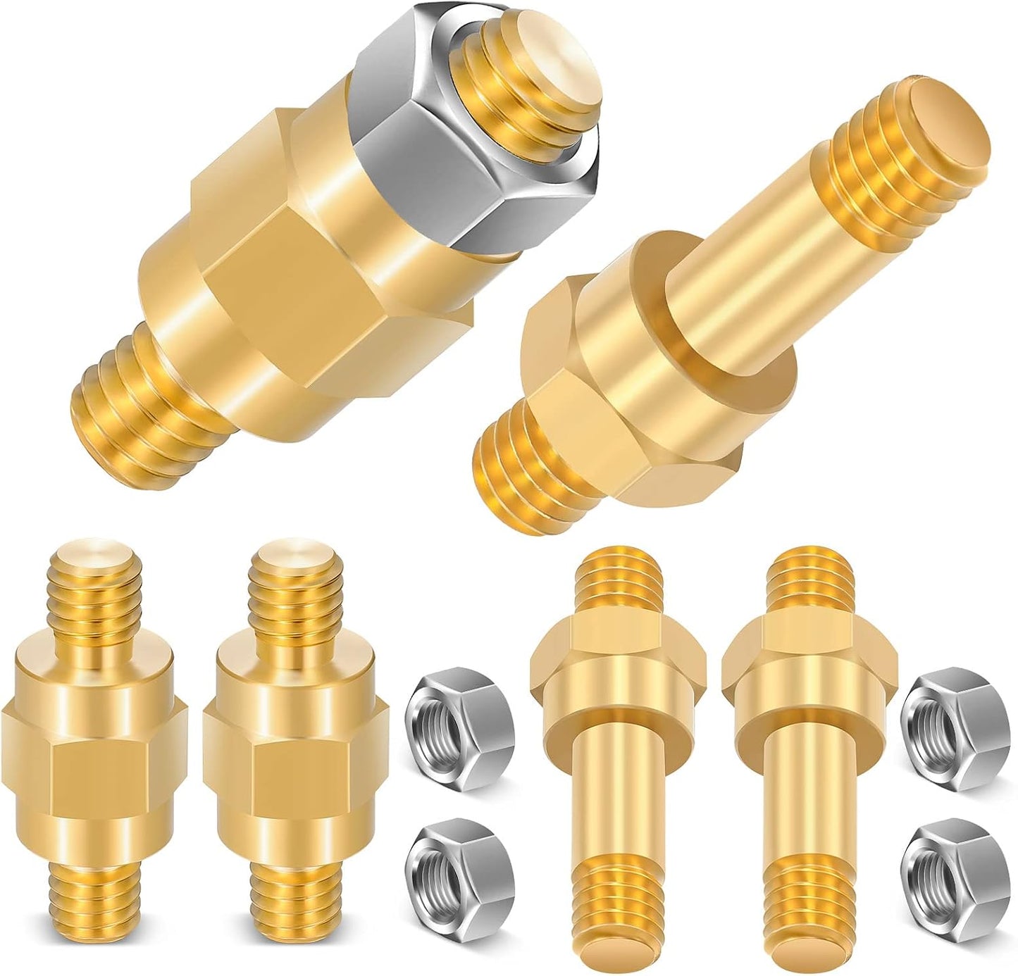 8 Pzas Perno Terminal Batería 3/8" Extensor Poste Automotriz