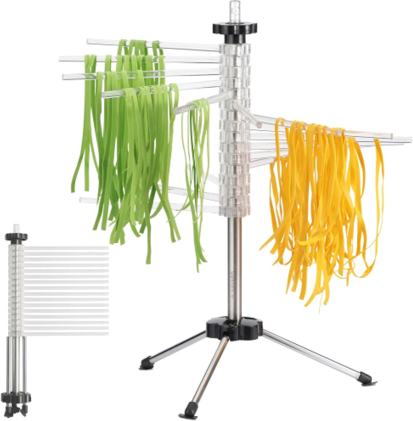 Escurridor plegable pasta 16 varillas plástico transparente