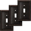 Placa decorativa interruptor bronce antiguo 3 pzas