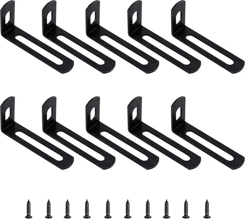 Soportes en L de metal 2x1x0.5pulg cierre 90 grados negro