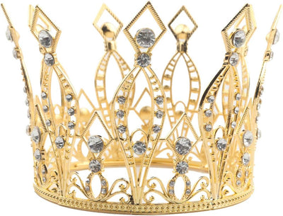 Tiara de cristal para niña bodas cumpleaños dorado