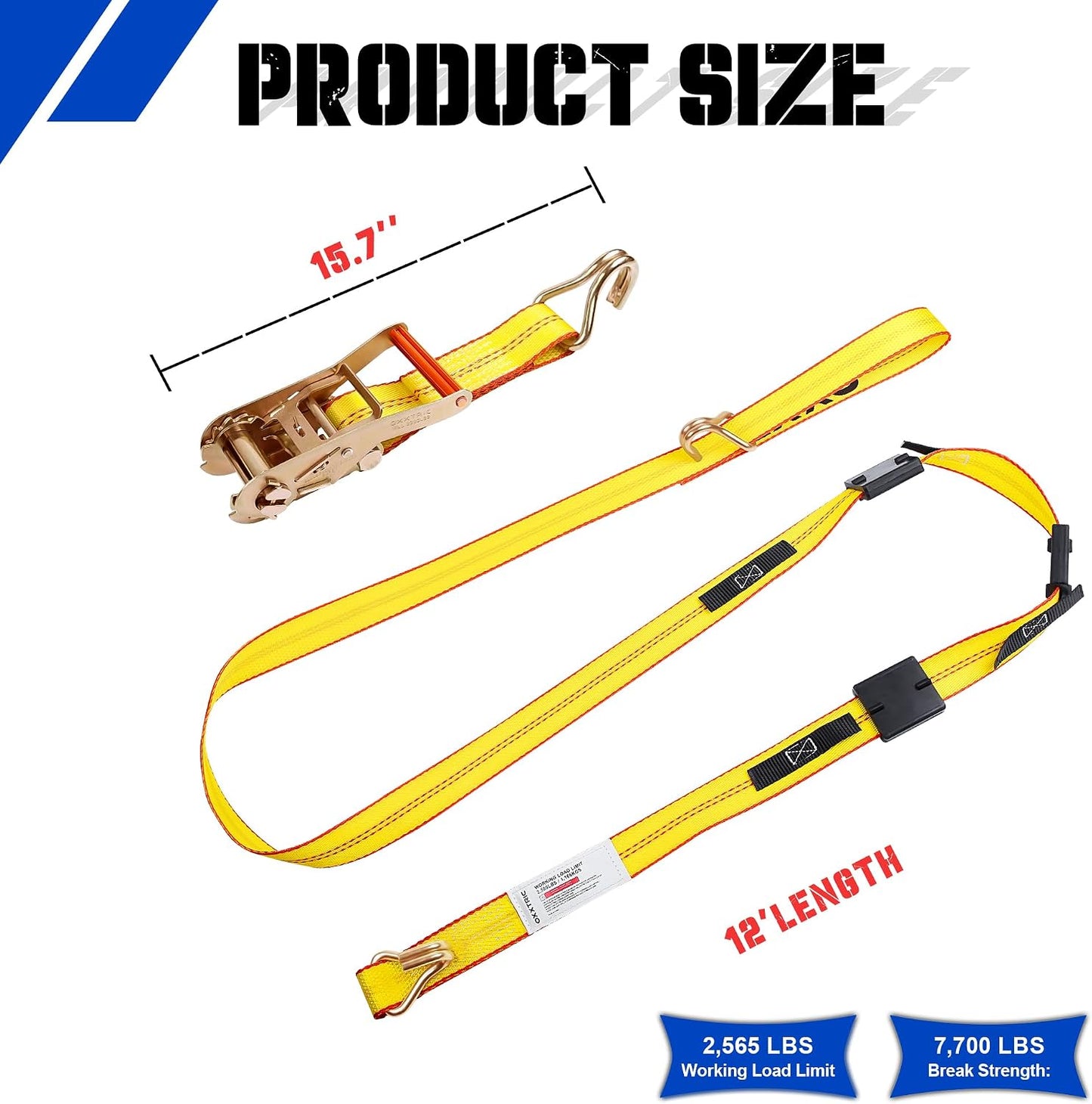 Correas amarre remolque doble J 4 Pzas 3.5t