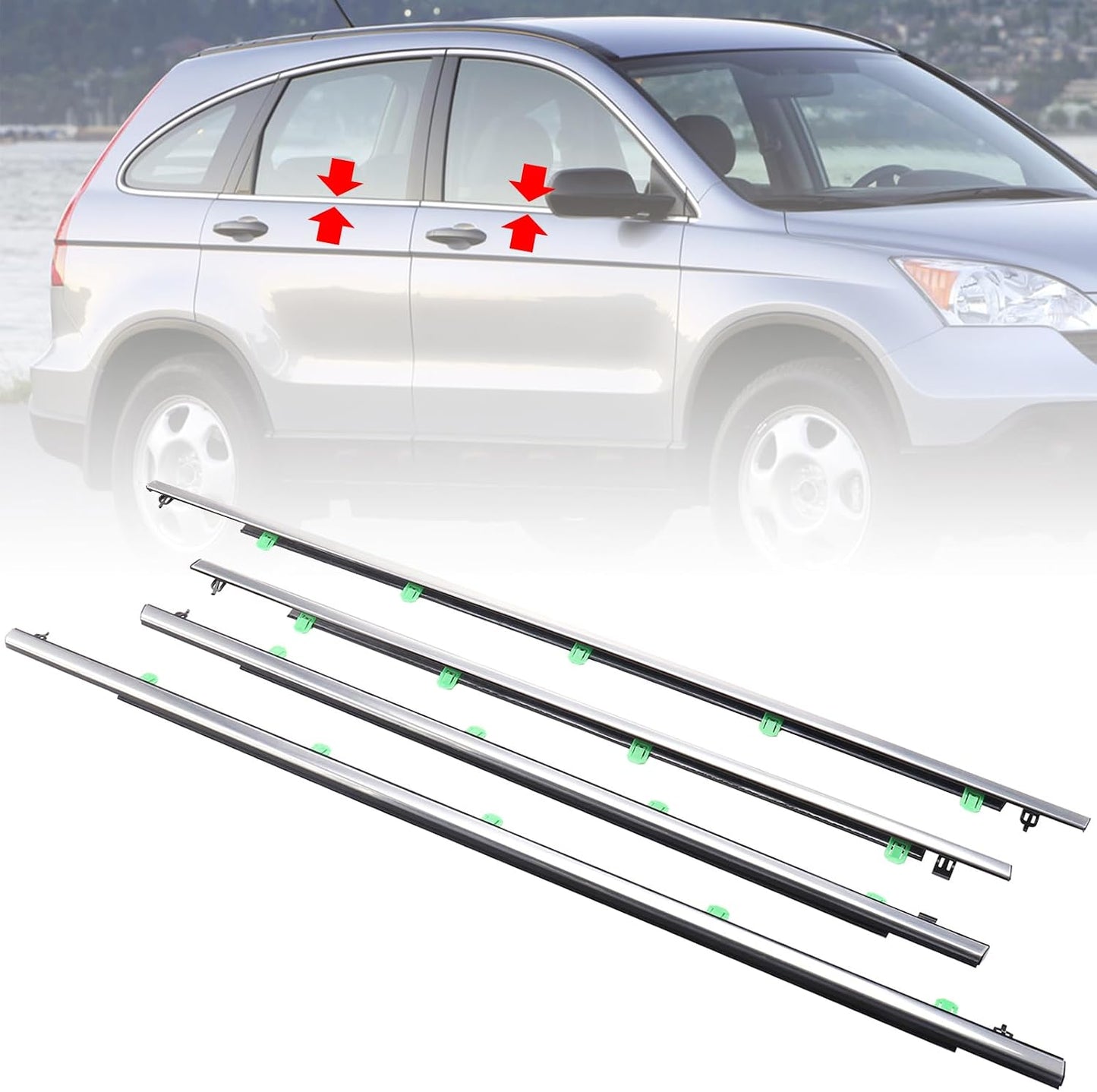 Burlete exterior puerta Honda CR-V 07-11 4pcs cromado