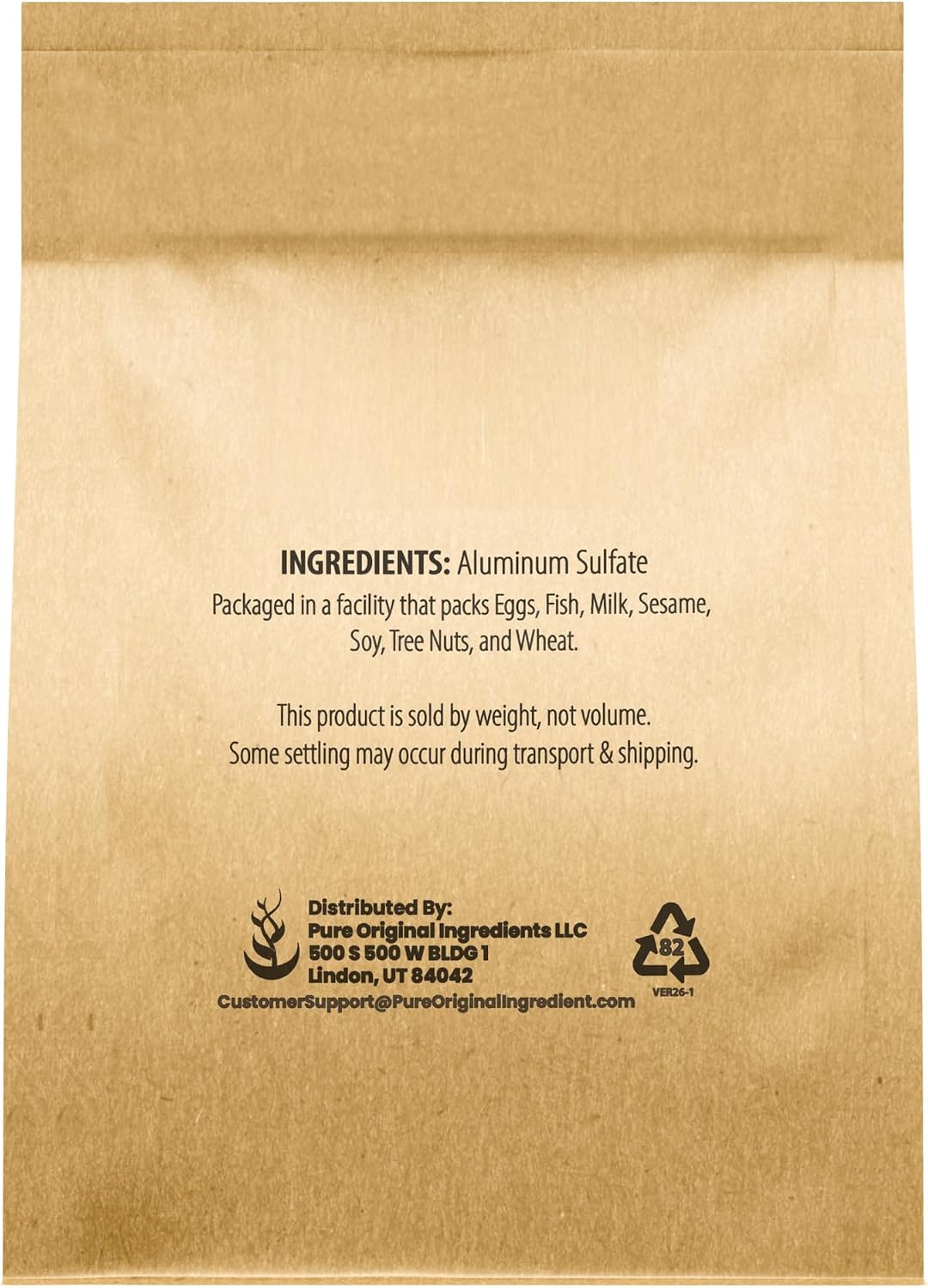 Sulfato aluminio grado alimenticio 4oz aditivo suelos