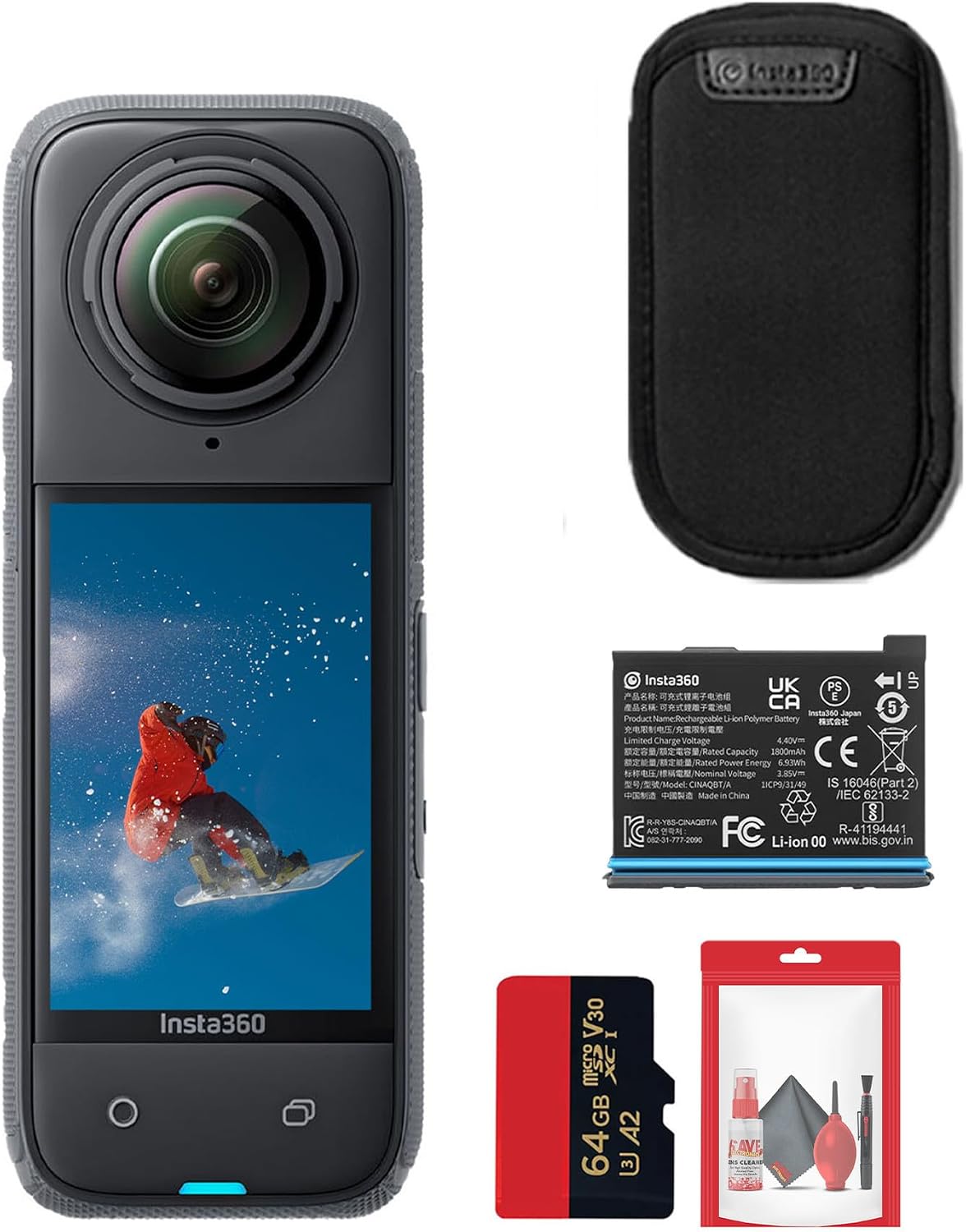 Cámara acción 360 8K Insta360 X4 impermeable 48 MP edición