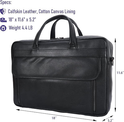 Maletín cuero para laptop 18pulg hombres viaje negocios YKK