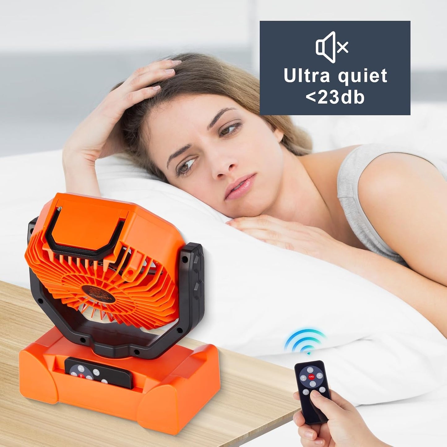 Ventilador recargable camping con luz led control remoto