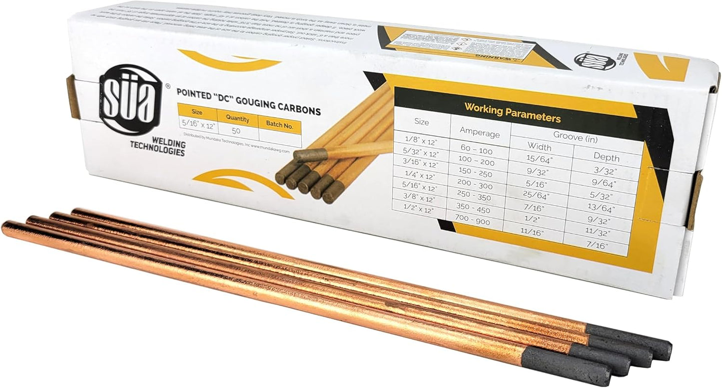 Varilla carbono cobre 5/16x12 50 pzas