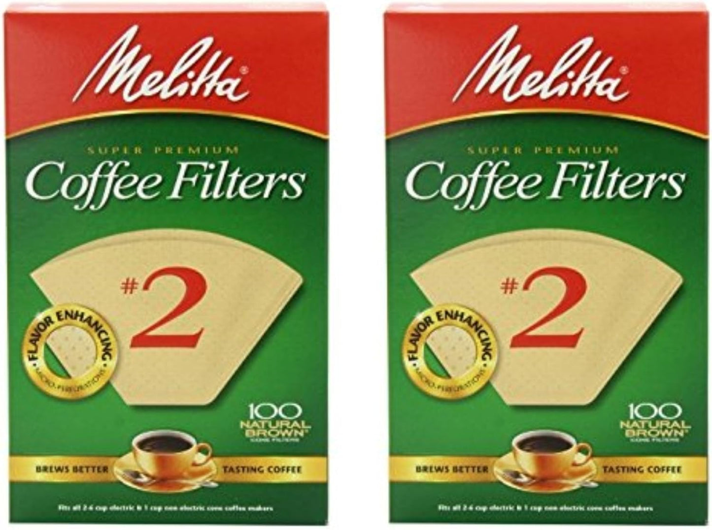 Filtro café cónico n°2 Natural Brown 100uds paquete 2