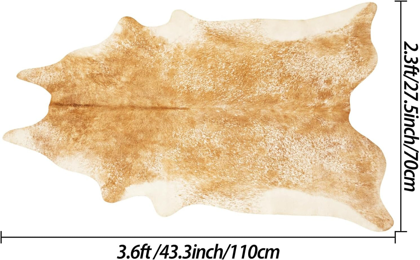 Alfombra piel vaca 2x3ft antiderrap dormitorio sala