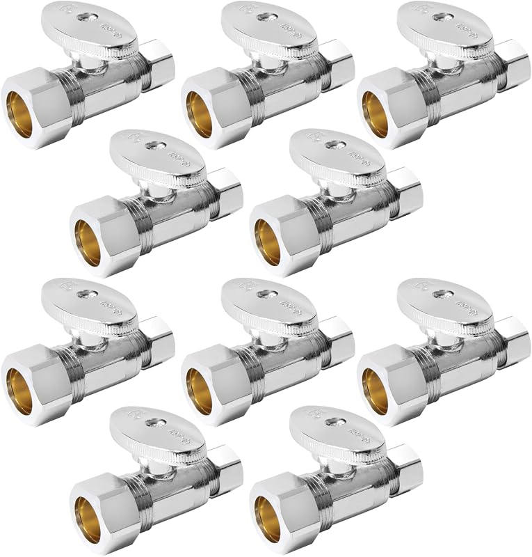 Válvula recta cierre agua 1/2x3/8" comp 10 pzas