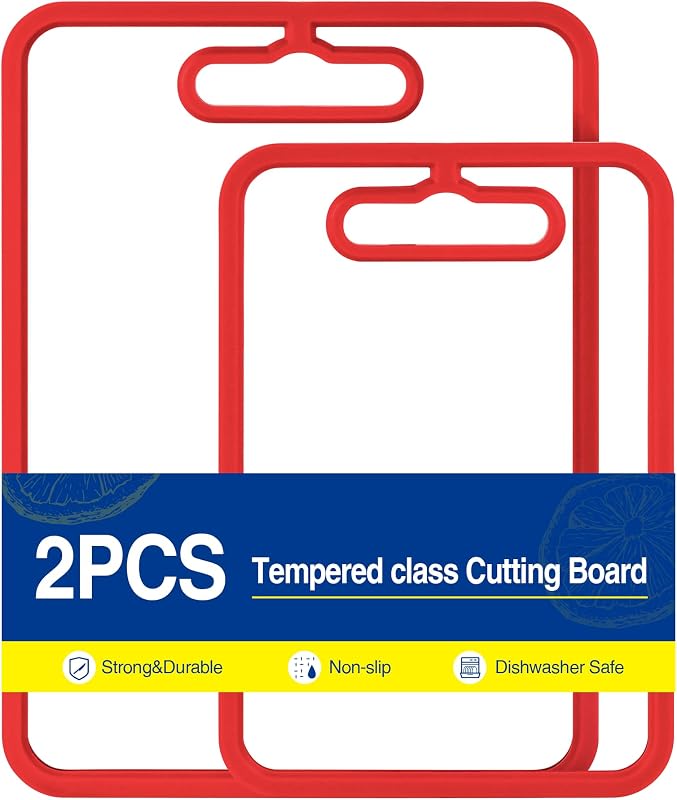 Tabla cortar vidrio templado 2pzas antiderrap rosado
