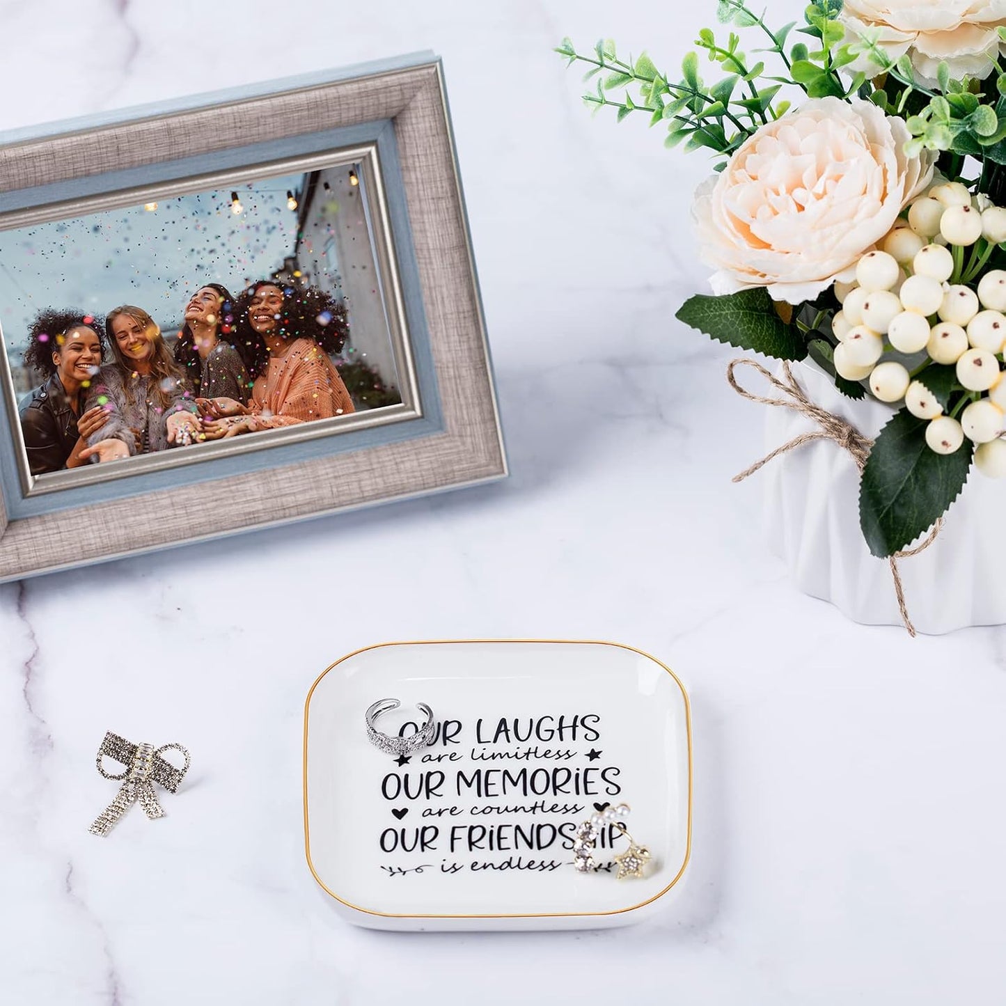 Regalo amistad mujer plato joyas cumpleaños Navidad