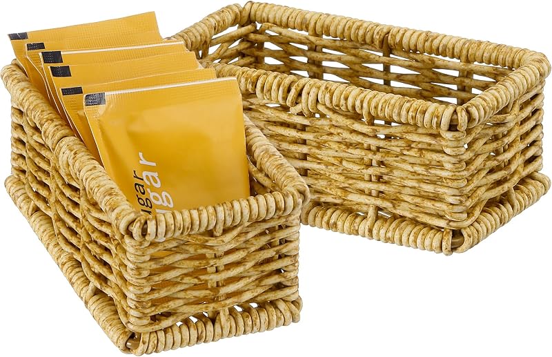 2 Cestas Ratán Organiz. Bolsas Pequeñas 4.5x2.25pulg