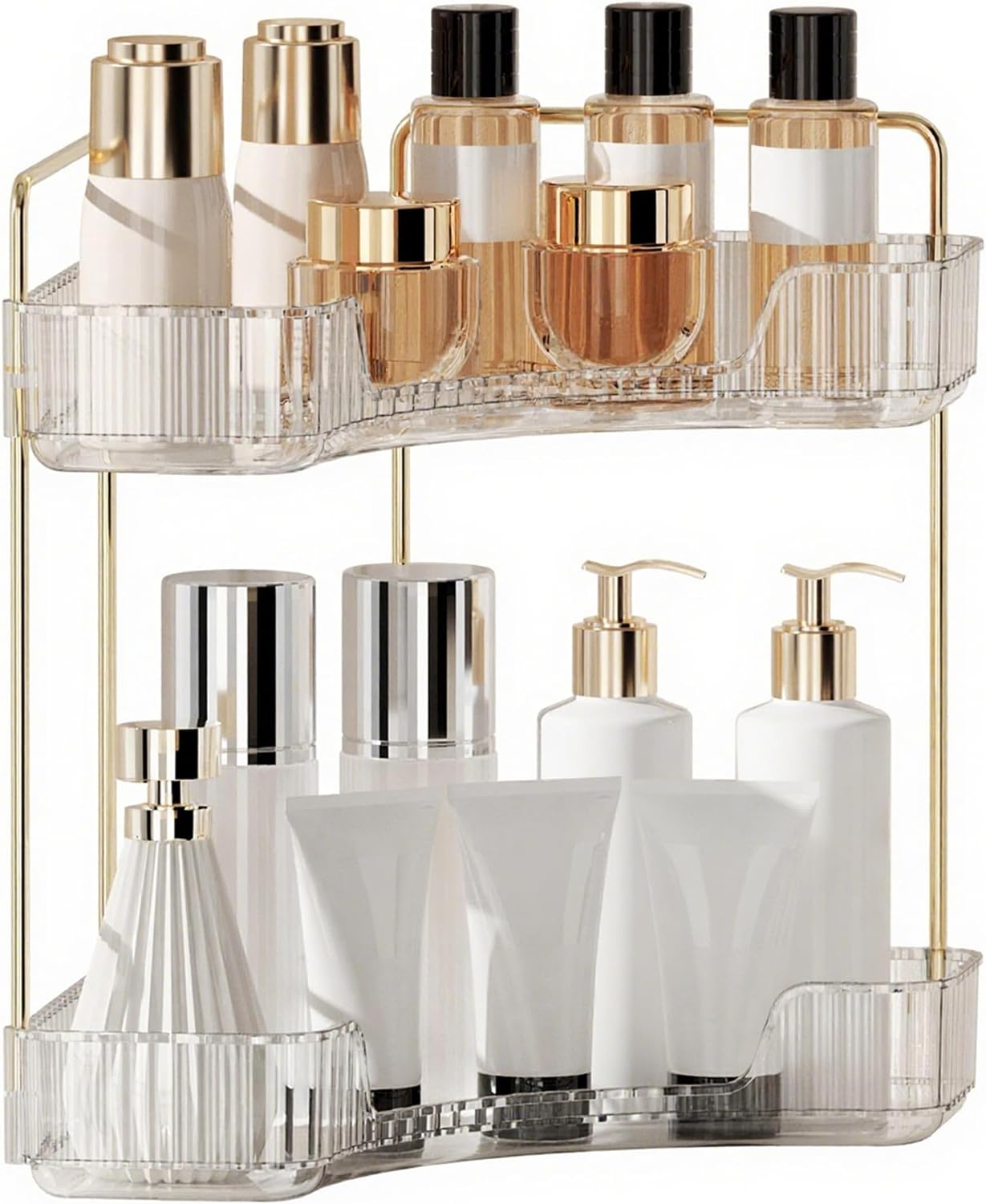 Organiz. esquina baño maquillaje estante
