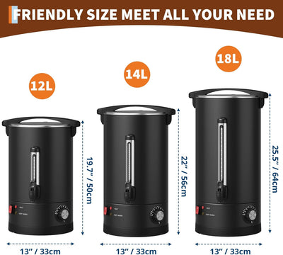 Cafetera Comercial 80 Tazas Acero Inox 304 Dispensador Rápido
