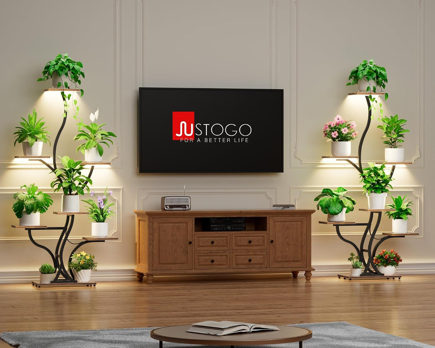 Soporte plantas interior con luces 59pulg 7 niveles