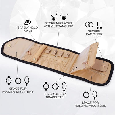 Estuche viaje joyería organizador collares aretes anillos