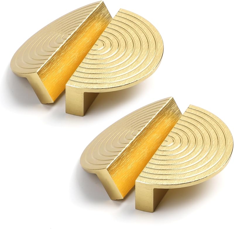 Tiradores dorados latón cepillado para gabinete 3" pack 4