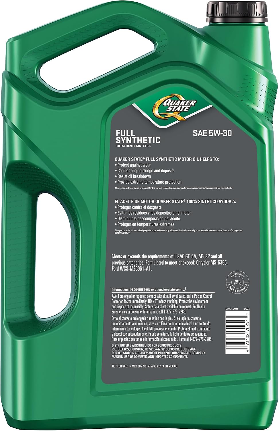 Aceite motor sintético 5W-30 5qt pack 3