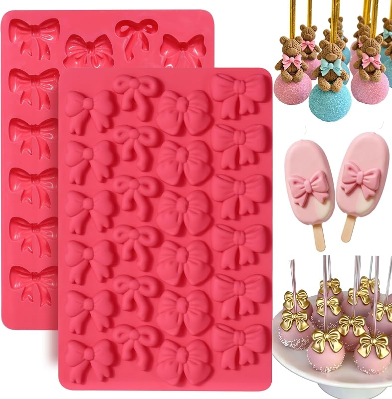 Moldes silicona 48 cavidades mini lazos dulces azúcar