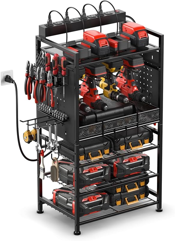 Organiz. herramientas eléctricas con estación carga