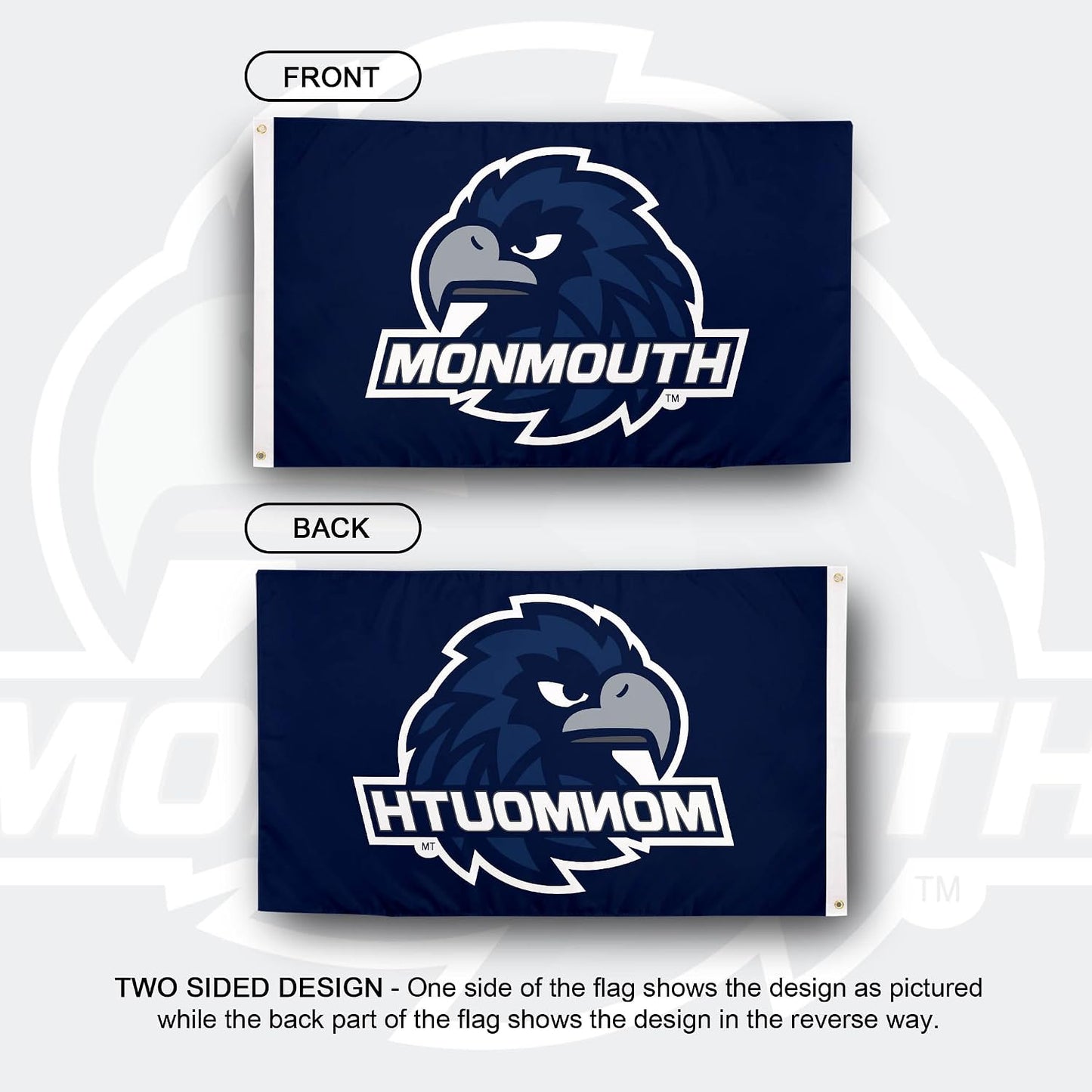 Bandera Hawks Monmouth 3x5ft tela poliéster duradera