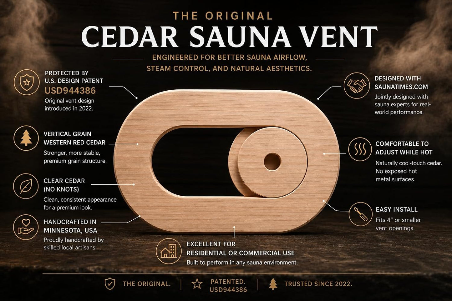 Cubierta deslizante conducto sauna cedro SaunaTimes