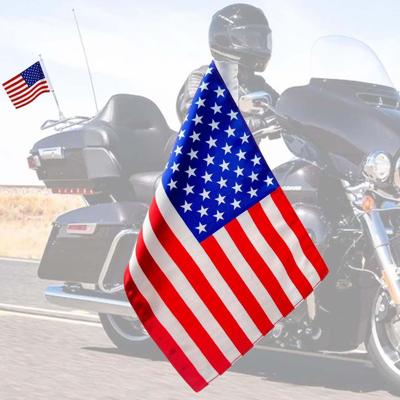 Bandera motocicleta 6x9pulg doble cara con revestimiento UV