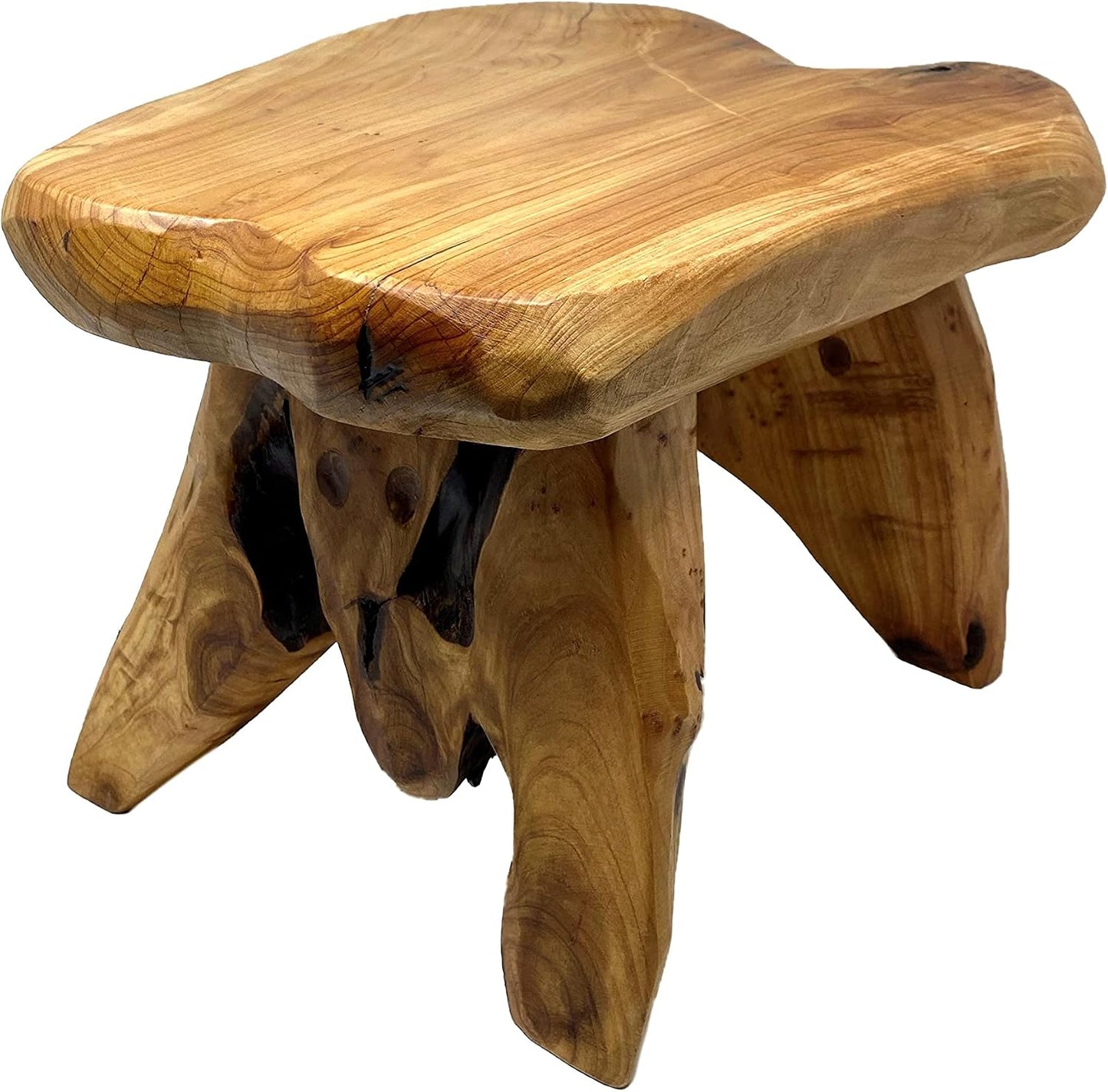 Taburete madera cedro borde vivo 13.5x11x15pulg
