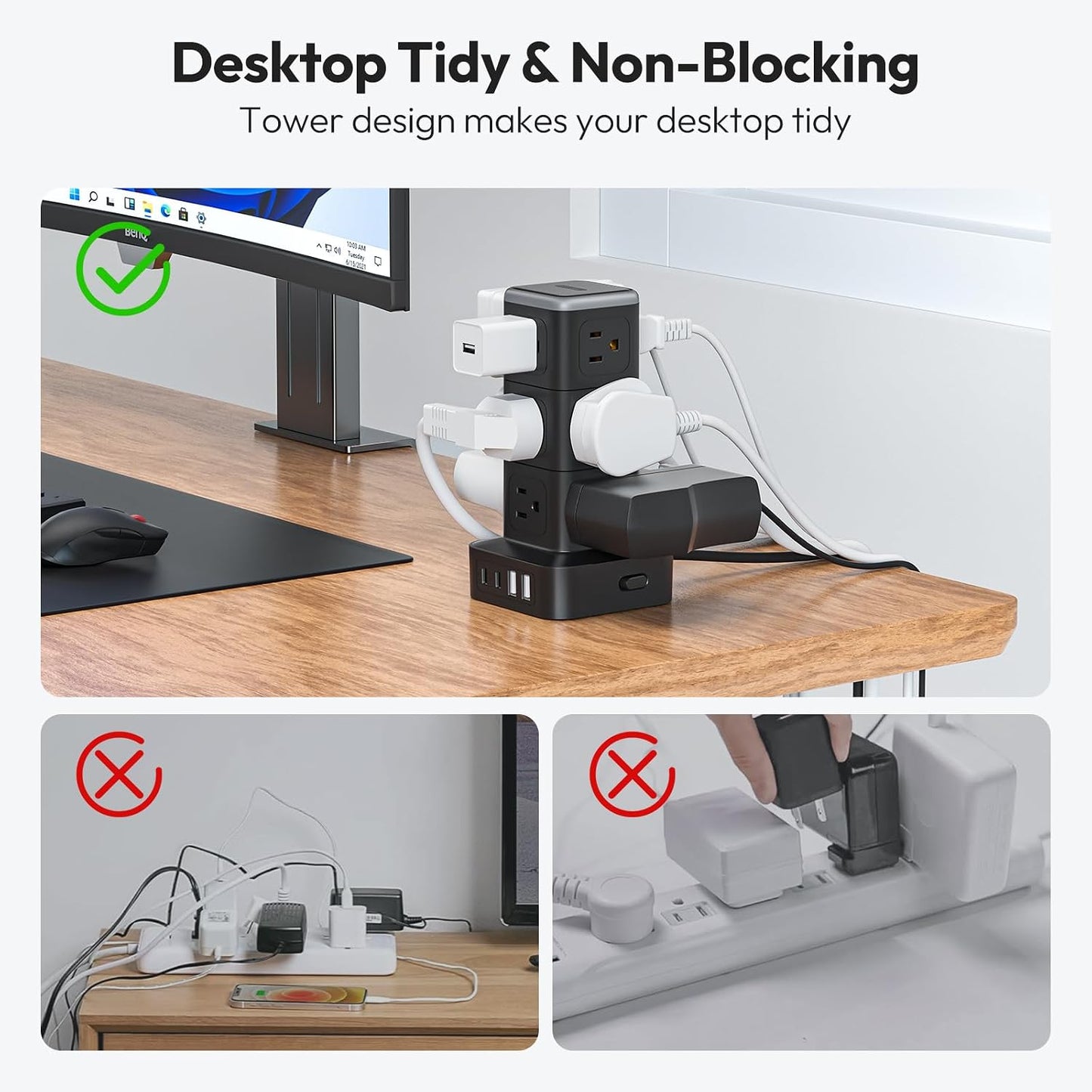 Regleta sobretensiones 15ft con 12ac 4usb 1625w