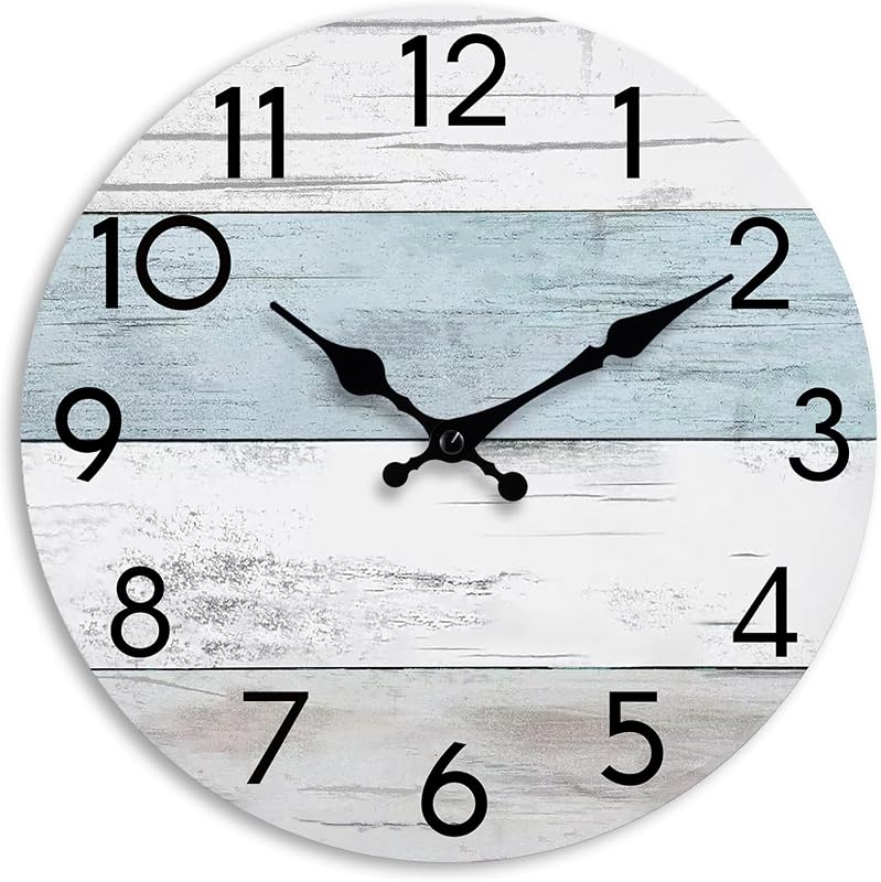 Reloj madera silencioso 8pulg estilo campestre decorativo