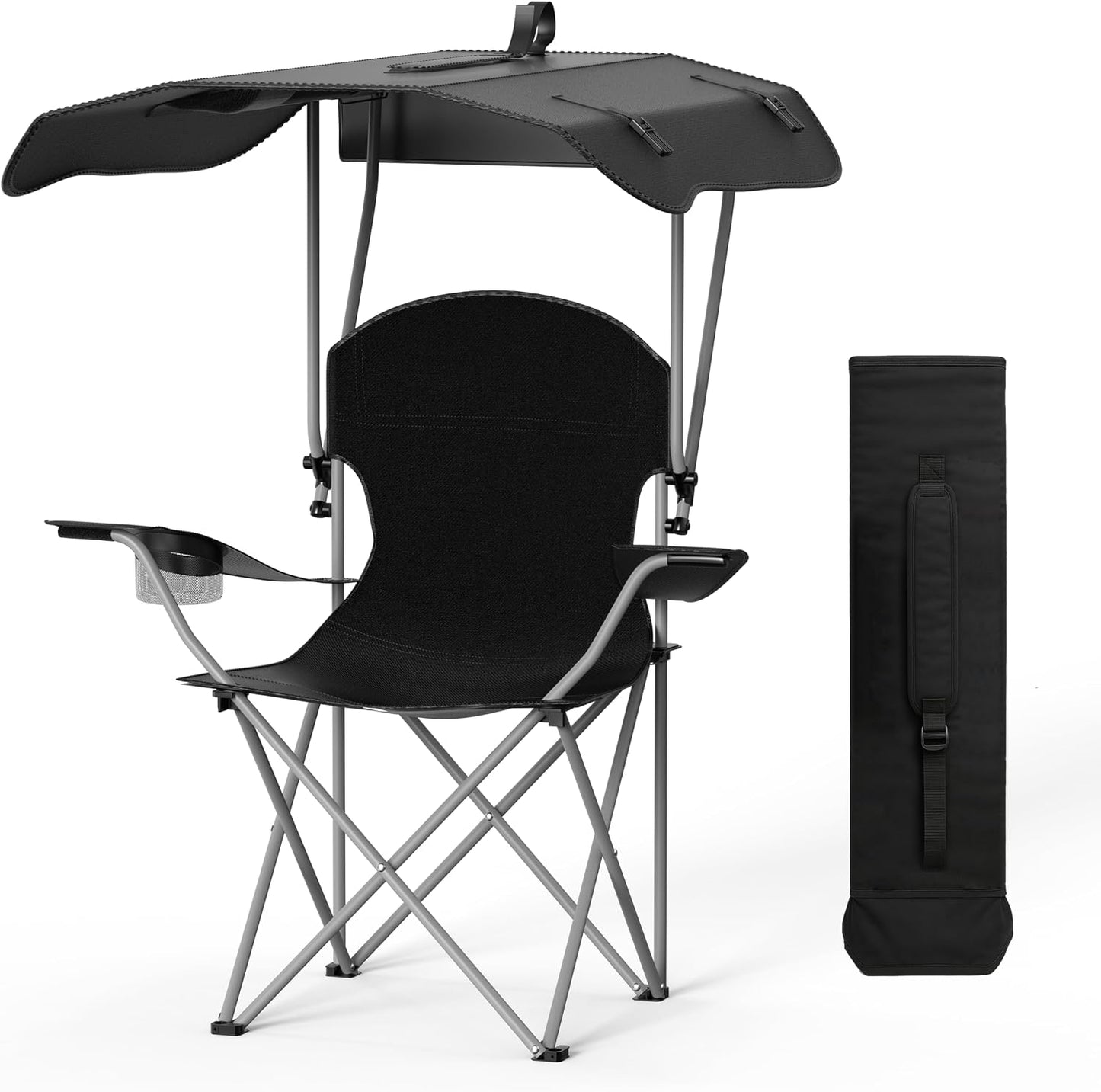 Silla descanso toldo camping 21.6x21.6x36pulg negro