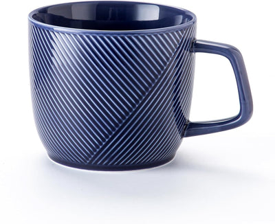 Taza cerámica 32oz con asa para café té helado azul marino