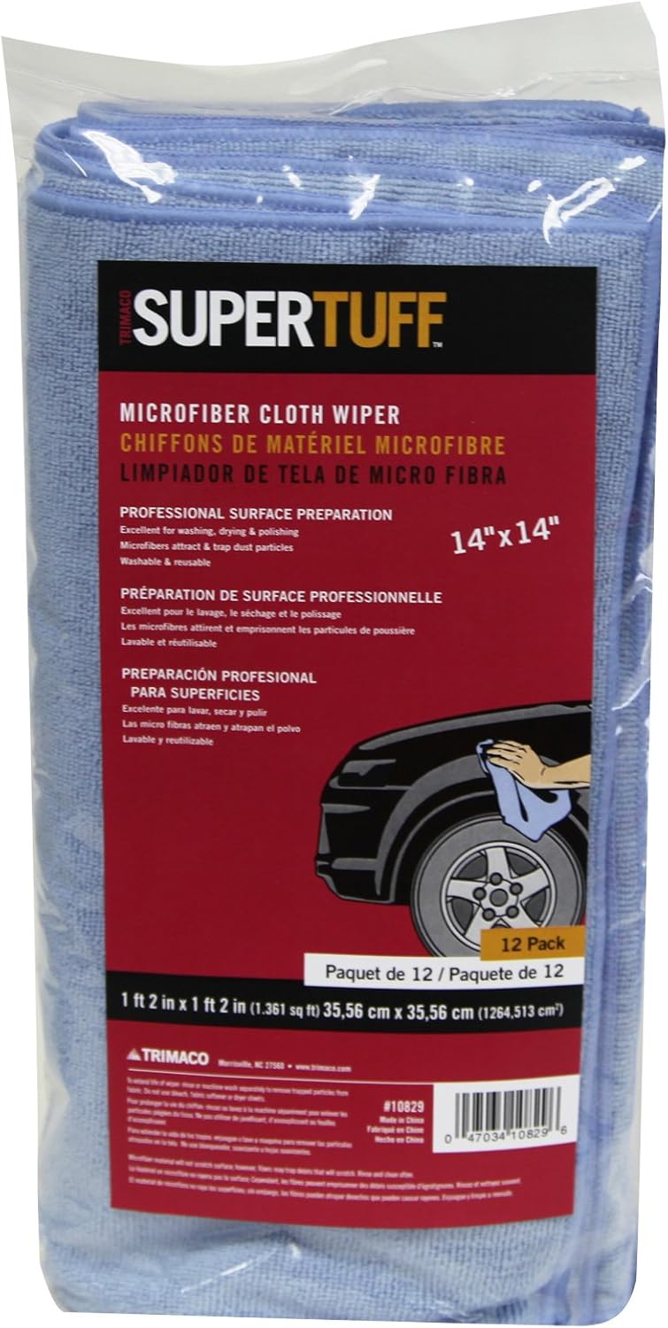 Pack 12 limpiaparabrisas microfibra azul 14x14pulg