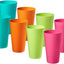 Set 8 vasos plástico 35oz reutilizables multicolor sin BPA
