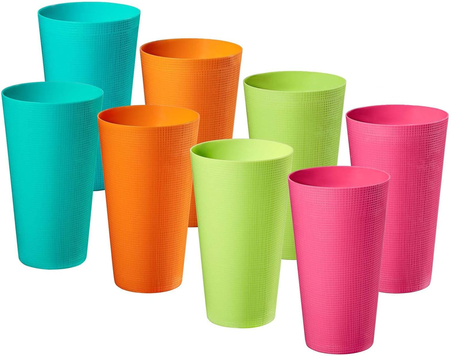 Set 8 vasos plástico 35oz reutilizables multicolor sin BPA