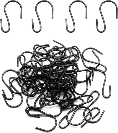 50 Ganchos S 1" para Joyas Utensilios Plantas Negro