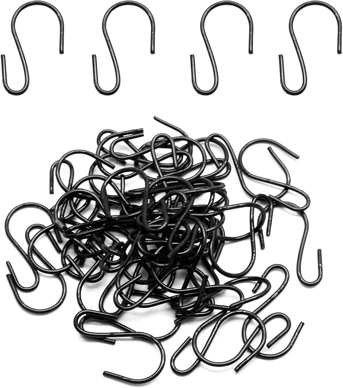 50 Ganchos S 1" para Joyas Utensilios Plantas Negro