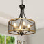 Candelabro industrial 4 luces 16pulg dorado antiguo y negro