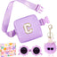 Bolso cruzado para niña con inicial y llavero lindo