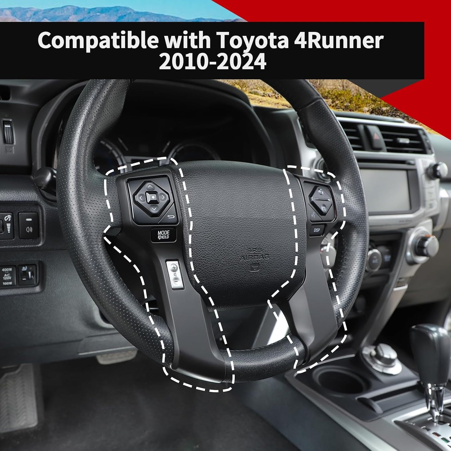 Funda volante 4Runner Tacoma Tundra 10-23 negro mate