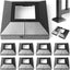 Cubierta poste hierro 2x2/4.5x4.5pulg pack 8 negro