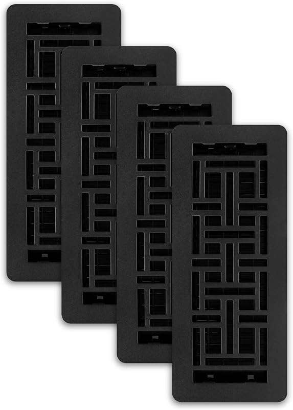 4 Pzas Registro Suelo Oriental 4x12" Acabado Negro